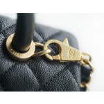 CHANEL 𝑪𝒐𝑪𝒐 𝒉𝒂𝒏𝒅𝒍𝒆 New Cowhide Handle Medium Black Gold
