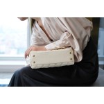 CHANEL 𝑪𝒐𝑪𝒐 𝒉𝒂𝒏𝒅𝒍𝒆 New Cowhide Handle Small White Light Gold🤍