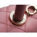 CHANEL 𝑪𝒐𝑪𝒐 𝒉𝒂𝒏𝒅𝒍𝒆 New Cowhide Handle Small Pink