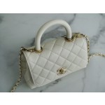 CHANEL 𝑪𝒐𝑪𝒐 𝒉𝒂𝒏𝒅𝒍𝒆 New Cowhide Handle 𝗠𝗶𝗡𝗶 Snow White