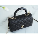 CHANEL 𝑪𝒐𝑪𝒐 𝒉𝒂𝒏𝒅𝒍𝒆 New Cowhide Handle 𝗠𝗶𝗡𝗶𝗡𝗶 Black Gold