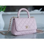 CHANEL 𝑪𝒐𝑪𝒐 𝒉𝒂𝒏𝒅𝒍𝒆 New Cowhide Handle 𝗠𝗶𝗡𝗶𝗡𝗶 Sakura Pink 🌸