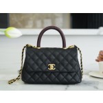 CHANEL 𝐂𝐨𝐂𝐨 𝐇𝐚𝐧𝐝𝐥𝐞 bag Lizard skin handle small black