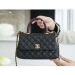 CHANEL 𝐂𝐨𝐂𝐨 𝐇𝐚𝐧𝐝𝐥𝐞 bag Lizard skin handle small black