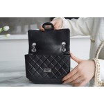 𝗖𝗵𝗮𝗻𝗲𝗹 Replica ❷. ❺❺ Italian [Montebello] tire cowhide 𝗠𝗶𝗻𝗶 black and silver