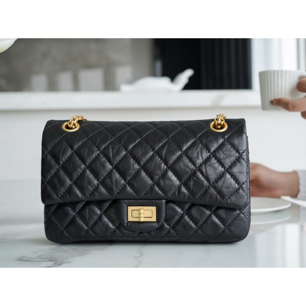 𝗖𝗵𝗮𝗻𝗲𝗹 Replica ❷. ❺❺ Italian [Montebello] Calfskin Small  Black Gold