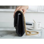 𝗖𝗵𝗮𝗻𝗲𝗹 Replica ❷. ❺❺ Italian [Montebello] Calfskin Small  Black Gold