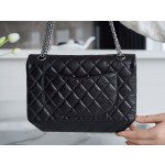 𝗖𝗵𝗮𝗻𝗲𝗹 Replica ❷. ❺❺ Italian [Montebello] Calfskin Small   Black Silver