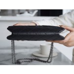 𝗖𝗵𝗮𝗻𝗲𝗹 Replica ❷. ❺❺ Italian [Montebello] Calfskin Small   Black Silver