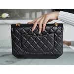 𝗖𝗵𝗮𝗻𝗲𝗹 Replica ❷. ❺❺ Italian [Montebello] Calfskin Large   Black Gold