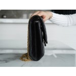 𝗖𝗵𝗮𝗻𝗲𝗹 Replica ❷. ❺❺ Italian [Montebello] Calfskin Large   Black Gold