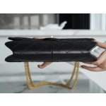 𝗖𝗵𝗮𝗻𝗲𝗹 Replica ❷. ❺❺ Italian [Montebello] Calfskin Large   Black Gold