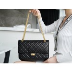 𝗖𝗵𝗮𝗻𝗲𝗹 Replica ❷. ❺❺ Italian [Montebello] Calfskin Large   Black Gold