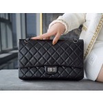 𝗖𝗵𝗮𝗻𝗲𝗹 Replica ❷. ❺❺ Italian [Montebello] Calfskin Large   Black Silver