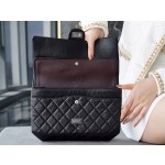 𝗖𝗵𝗮𝗻𝗲𝗹 Replica ❷. ❺❺ Italian [Montebello] Calfskin Large   Black Silver