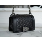 𝗖𝗵𝗮𝗻𝗲𝗹 𝗟𝗲𝗯𝗼 𝘆Italy 🇮🇹GR original lambskin：Small Black Silver