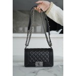 𝗖𝗵𝗮𝗻𝗲𝗹 𝗟𝗲𝗯𝗼 𝘆Italy 🇮🇹GR original lambskin：Small Black Silver