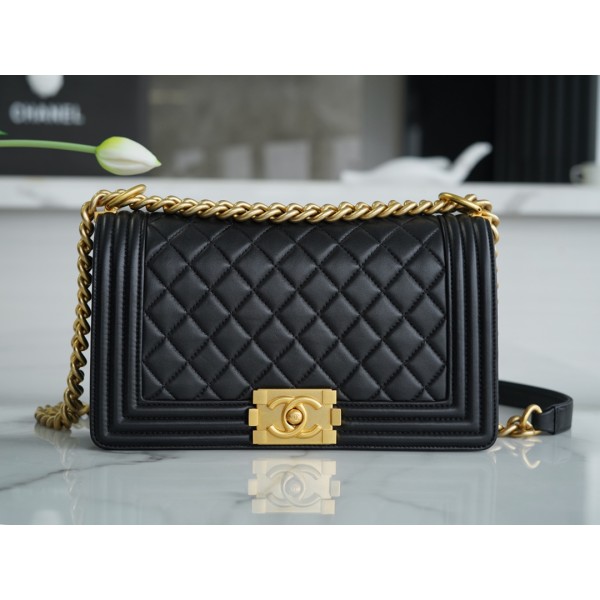 𝗖𝗵𝗮𝗻𝗲𝗹 𝗟𝗲𝗯𝗼 𝘆Italy 🇮🇹GR original lambskin：Medium Black Gold