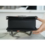 𝗖𝗵𝗮𝗻𝗲𝗹 𝗟𝗲𝗯𝗼𝘆 Imported custom caviar calfskin:Small ball pattern Small Black Silver