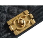 𝗖𝗵𝗮𝗻𝗲𝗹 𝗟𝗲𝗯𝗼𝘆 Imported custom caviar calfskin:Large ball pattern Small Black Gold