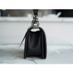 𝗖𝗵𝗮𝗻𝗲𝗹 𝗟𝗲𝗯𝗼𝘆 Imported custom caviar calfskin:Large ball pattern Small  Black Silver