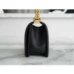 𝗖𝗵𝗮𝗻𝗲𝗹 𝗟𝗲𝗯𝗼𝘆 Imported custom caviar calfskin:Small ball pattern Medium Black Gold