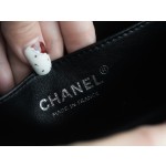 𝗖𝗵𝗮𝗻𝗲𝗹 𝗟𝗲𝗯𝗼𝘆 Imported custom caviar calfskin:Small ball pattern Medium Black Silver