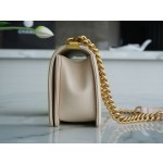 𝗖𝗵𝗮𝗻𝗲𝗹 𝗟𝗲𝗯𝗼𝘆 Imported custom caviar calfskin:Medium Light apricot