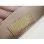 𝗖𝗵𝗮𝗻𝗲𝗹 𝗟𝗲𝗯𝗼𝘆 Imported custom caviar calfskin:Medium Light apricot