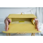 𝗖𝗵𝗮𝗻𝗲𝗹 𝗟𝗲𝗯𝗼𝘆  Original "INCAS" lychee grain calfskin：Medium Lemon Yellow