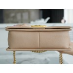 𝗖𝗵𝗮𝗻𝗲𝗹 𝗟𝗲𝗯𝗼𝘆  Original "INCAS" lychee grain calfskin：Medium Milk Tea Apricot