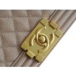 𝗖𝗵𝗮𝗻𝗲𝗹 𝗟𝗲𝗯𝗼𝘆  Original "INCAS" lychee grain calfskin：Medium Milk Tea Apricot