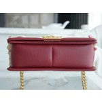 𝗖𝗵𝗮𝗻𝗲𝗹 𝗟𝗲𝗯𝗼𝘆  Original "INCAS" lychee grain calfskin：Medium Bordeaux Red