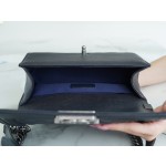 𝗖𝗵𝗮𝗻𝗲𝗹 𝗟𝗲𝗯𝗼𝘆  Original "INCAS" lychee grain calfskin：Medium Antique Silver Dark Blue