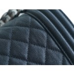 𝗖𝗵𝗮𝗻𝗲𝗹 𝗟𝗲𝗯𝗼𝘆  Original "INCAS" lychee grain calfskin：Medium Antique Silver Dark Blue