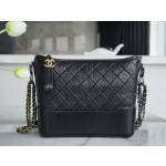 𝗖𝗵𝗮𝗻𝗲𝗹 𝗚𝗮𝗯𝗿𝗶𝗲𝗹𝗲❥ classic stray bag Italy 🇮🇹 "Montebello" original cowhide：Medium Black