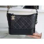 𝗖𝗵𝗮𝗻𝗲𝗹 𝗚𝗮𝗯𝗿𝗶𝗲𝗹𝗲❥ classic stray bag Italy 🇮🇹 "Montebello" original cowhide：Small  Black