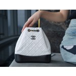 𝗖𝗵𝗮𝗻𝗲𝗹𝗚𝗮𝗯𝗿𝗶𝗲𝗹𝗲❥vagrancyBackpack Italy 🇮🇹 "Montebello" original tire cowhide：Small🖤🤍 Black and white