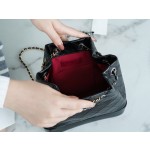 𝗖𝗵𝗮𝗻𝗲𝗹𝗚𝗮𝗯𝗿𝗶𝗲𝗹𝗲❥vagrancyBackpack Italy 🇮🇹 "Montebello" original tire cowhide：Small🖤Classic Black