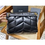 SAINT LAURENT #𝙇𝙤𝙪𝙇𝙤𝙪 𝙥𝙪𝙛𝙛𝙚𝙧#57747(large gold buckle)