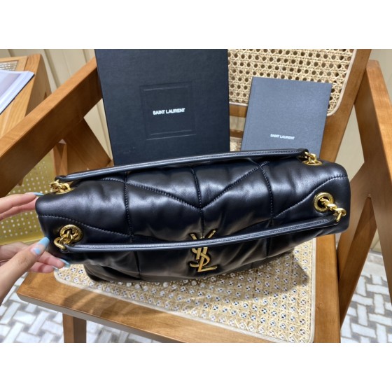 SAINT LAURENT #𝙇𝙤𝙪𝙇𝙤𝙪 𝙥𝙪𝙛𝙛𝙚𝙧#57747(large gold buckle)