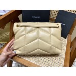 SAINT LAURENT #𝙇𝙤𝙪𝙇𝙤𝙪 𝙥𝙪𝙛𝙛𝙚𝙧#57747(large gold buckle)