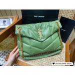 SAINT LAURENT #𝙇𝙤𝙪𝙇𝙤𝙪 𝙥𝙪𝙛𝙛𝙚𝙧#57747(large gold buckle)