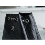 𝗖𝗵𝗮𝗻𝗲𝗹𝗚𝗮𝗯𝗿𝗶𝗲𝗹𝗲❥vagrancyBackpack Italy 🇮🇹 "Montebello" original tire cowhide：Medium🖤Black