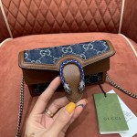 GUCCI 𝙂𝙐𝘾𝘾𝙄 𝘿𝙀𝙉𝙄𝙈 Denim Series Denim Dionysus Mini 16 # 476432
