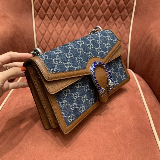 GUCCI 𝙂𝙐𝘾𝘾𝙄 𝘿𝙀𝙉𝙄𝙈 Denim Series Denim Dionysus Medium 28 # 400249