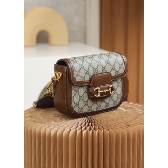 GUCCI 𝟭𝟵𝟱𝟱 𝙈𝙞𝙣𝙞 Horsebit Buckle Series Genuine Leather #658574#