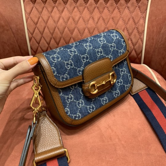 GUCCI Mini sac GG Horsebit saddle bag #658574#