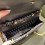 BALENCIAGA 𝐇𝐨𝐮𝐫𝐠𝐥𝐚𝐬𝐬 𝐰𝐚𝐥𝐥𝐞𝐭 𝐨𝐧 𝐜𝐡𝐚𝐢𝐧 ⏳ ▪️ crocodile print black gold buckle