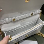 BALENCIAGA 𝐇𝐨𝐮𝐫𝐠𝐥𝐚𝐬𝐬 𝐰𝐚𝐥𝐥𝐞𝐭 𝐨𝐧 𝐜𝐡𝐚𝐢𝐧 ⏳ ▪️ crocodile print white gold buckle